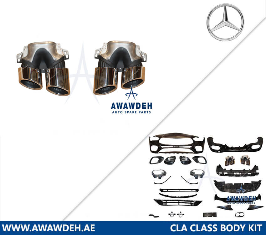 mercedes benz cla class bumper exhaust chrome