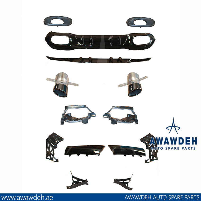 MERCEDES A CLASS SEDAN DIFFUSER WITH BLACK EXHAUST AMG35