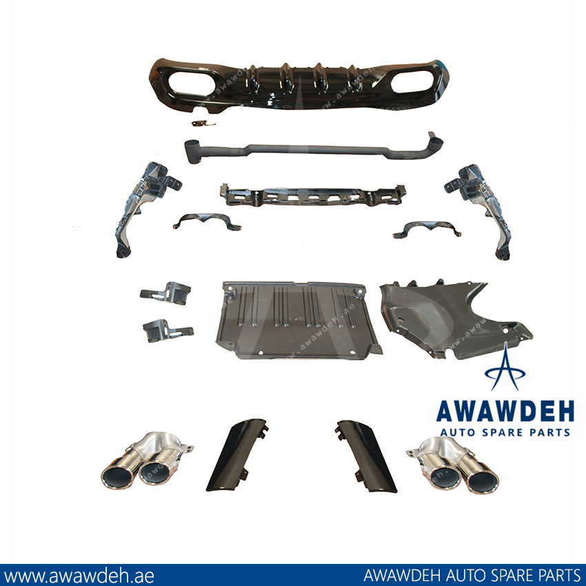 MERCEDES C CLASS DIFFUSER WITH CHROME EXHAUST AMG 43