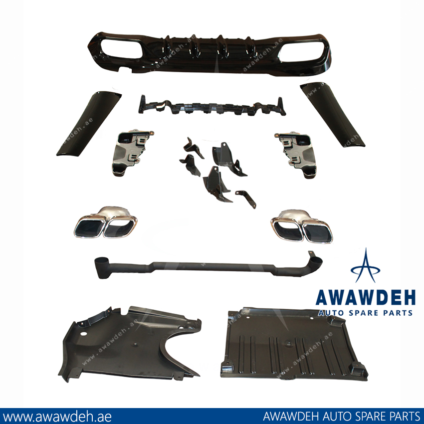 MERCEDES C CLASS DIFFUSER WITH CHROME EXHAUST AMG 63